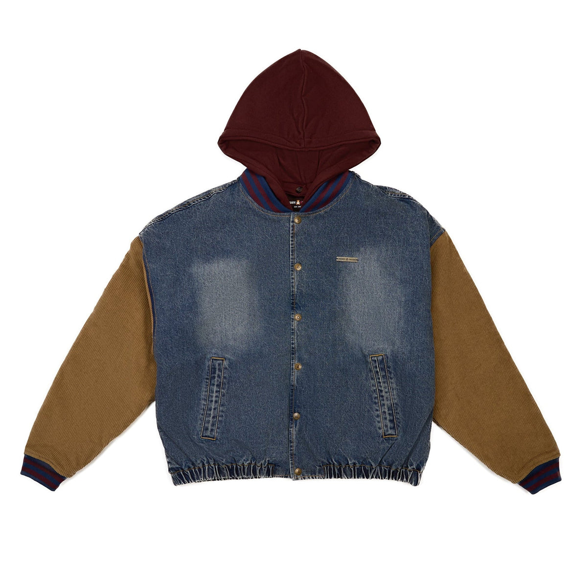 Vintage Mocha Denim Bomber Jacket