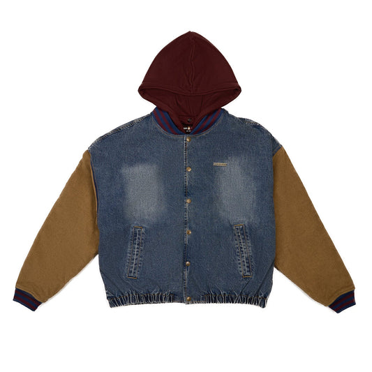 Vintage Mocha Denim Bomber Jacket